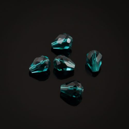 24pcs Adabele Austrian 8mm Faceted Teardrop Loose Crystal Beads Emerald Green Compatible with 5500 Swarovski Crystals Preciosa SST-824 - color: Emerald Green, size: 8mm x 6mm - 24pcs
