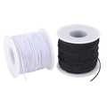Stretchy String for Bracelets, 2 Rolls 0.8mm,1 mm,1.5mm,330 Feet Sturdy Elastic String for Jewelry Making, Necklaces, Beading and Crafts (White Black (1.0mm)) - size: White Black (1.0mm)