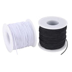 Stretchy String for Bracelets, 2 Rolls 0.8mm,1 mm,1.5mm,330 Feet Sturdy Elastic String for Jewelry Making, Necklaces, Beading and Crafts (White Black (1.0mm)) - size: White Black (1.0mm)