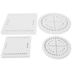 jojofuny 4Pcs Rope Weaving Board Set 5.90 Inch Round and Square Braiding Discs Lightweight Portable DIY Bracelet Loom Jewelry Making Tools for Friendship Bracelet Macrame Craft