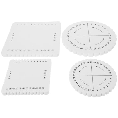 jojofuny 4Pcs Rope Weaving Board Set 5.90 Inch Round and Square Braiding Discs Lightweight Portable DIY Bracelet Loom Jewelry Making Tools for Friendship Bracelet Macrame Craft