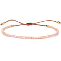 KELITCH Adjustable turquoise bead bracelet single color knitting friendship bracelet fashion jewelry daily wear gift (28 color selection) - color: Pink 04G