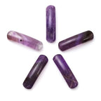5PCS Natural Amethyst Stone Rectangle Curved Beads Gemstone Pendants Connectors for DIY Bracelet Neclace Jewelry Making - color: Amethyst
