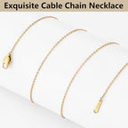 Gacimy Chain Necklace for Women, 14K Gold Plated/Silver Tone Cable Chain for Women, 1.1/1.3mm Thin Dainty Necklace Chains 16-24 Inch - size: 24 Inches, style: 1.1mm Gold