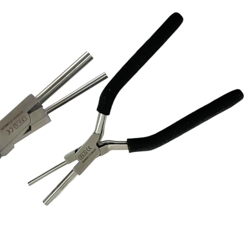 Bail Making Pliers with PVC Grip Handle | for Making S-Hooks, Ear Loops, Jump Loops, Bail, and More - German Stainless Steel ((J4A) 3 & 5mm Loops) - size: (J4A) 3 & 5mm Loops