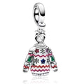925 Sterling Silver Charms for Bracelets Gold Love and Heart Charms Cherry Blossom Dangle Beads Jewelry for Women - color: Christmas Sweater