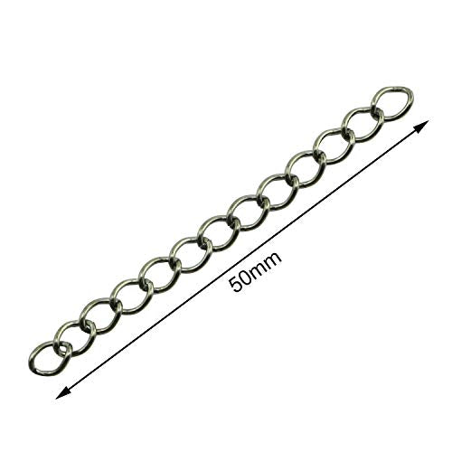 NX Garden Tail Extender Chain 100PCS Gun Black 50 x 4mm Chain Extension Tails for DIY Jewelry Making - color: Gun Black