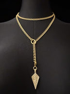 18K Gold Plated Knight's Shield Slip Chain for Women - color: 18KGold-Plated, size: 39''