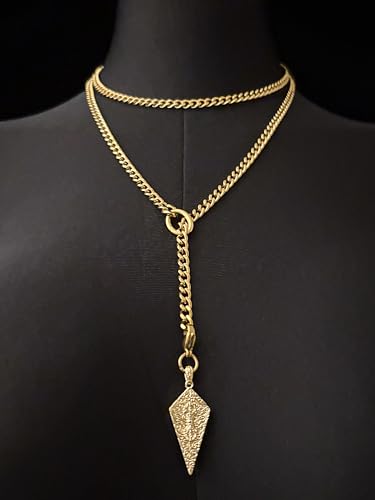 18K Gold Plated Knight's Shield Slip Chain for Women - color: 18KGold-Plated, size: 39''