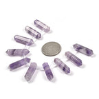 African Amethyst 32mm Natural Gemstone Hexagonal Wand Jewelry Making Crystal Pointed Chakra Reiki Healing Beads 2mm Hole Drilled(Pack of 10) - color: African Amethyst