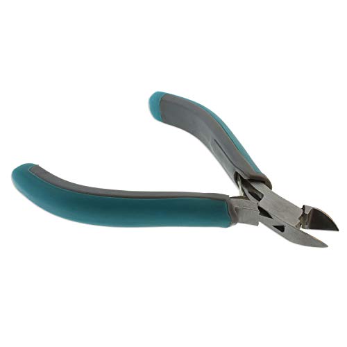 The Beadsmith Simply Modern Side Cutter, 4.5 inches (114mm) with polished steel head, PVC grip handles and double-leaf springs, tool for jewelry making - size: Side Cutter