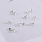 8Pcs 925 Sterling Silver Pendant Clasp Pinch Clip Bails for Jewelry Making, Slider Pendant Connectors with Open Loop, Sterling Silver Findings Jewelry Pendants Clasps for Necklace Charms - color: 8PcsA