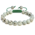 ANAYA AGATE Energy Protection Crystal Handmade Adjustable Bead Bracelet Perfect for Men, Women’s Christmas Gift - Gemstone Healing Stretch Bracelet Pulsera Para Hombre Mujer Stocking Stuffer - color: Kiwi Jasper