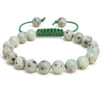 ANAYA AGATE Energy Protection Crystal Handmade Adjustable Bead Bracelet Perfect for Men, Women’s Christmas Gift - Gemstone Healing Stretch Bracelet Pulsera Para Hombre Mujer Stocking Stuffer - color: Kiwi Jasper