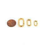 18K Gold Filled Oval Clasp Spring Claps Connector Carabiner Keychain for DIY Jewelry Finding Necklace Bracelet (Gold(9.5x19x3mm)) - color: Gold(9.5x19x3mm)