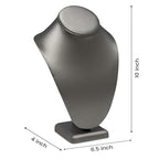 Novel Box Silver Leatherette Bust Stand Jewelry Necklace Display 6.5x4x10 Inches - Freestanding Travel Necklace Holder Stand - Necklace Mannequin Organizer Stands - Necklace Displays Medium - color: Silver Leatherette, size: Medium