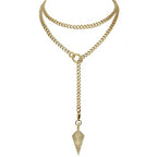 18K Gold Plated Knight's Shield Slip Chain for Women - color: 18KGold-Plated, size: 39''