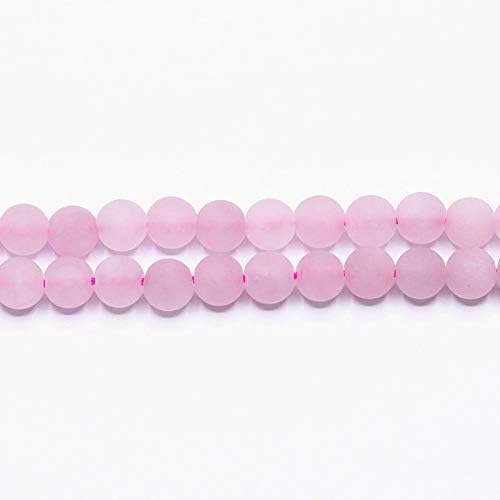 Natural Gemstone Loose Beads Matte Approxi 15.5 inch DIY Bracelet Necklace for Jewelry Making (8mm, Matte Rose Quartz) - color: Matte Rose Quartz, size: 8mm