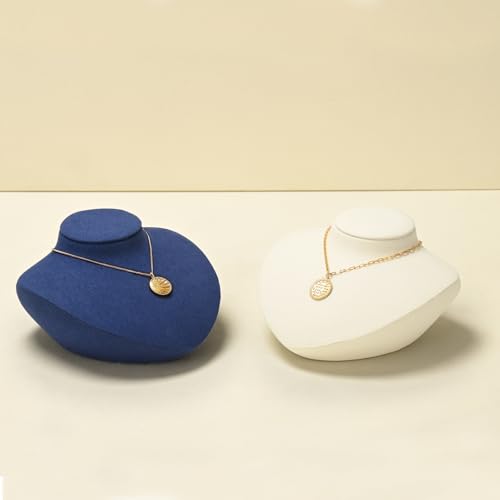 Microfiber Jewelry Bust Display Necklace Pendant Small Jewelry Necklace Display Stand for Showcase(Beige) - color: Beige