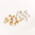 600 Pieces Crimp Bead Covers 4mm Open Half Round Crimp Bead Knot Cover Small Beads for Jewelry Craft Making - color: Gold & Silver