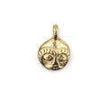 The Bead Chest African Brass Mask Charm Pendant (19x14mm): Genuine West African Mask Design for DIY Jewelry & Necklaces - color: Brass, size: Round Charm (19x14mm)