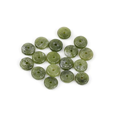 JOE FOREMAN 2x6mm Natural Light Green Canada Jadeite Jade Semi-Gemstone Heishi Disc Rondelle Spacer Beads for Jewelry Making Full 15" Strand Energy Stone Healing Power - color: Light Green Canada Jadeite Jade