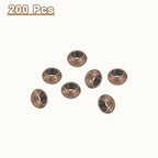 uxcell 200Pcs Round Crimp Beads, 4mm Metal Spacer Loose Beads Metal Clamp Ends Tiny Stoppers Bead for Bracelet Jewelry Making Craft DIY, Red Bronze - color: Red Bronze, size: 4mm