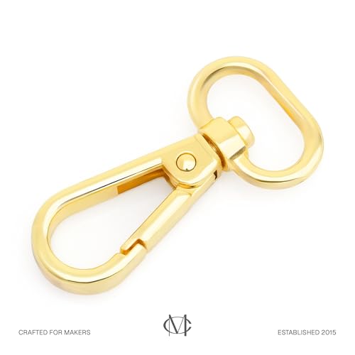 CRAFTMEMORE Snap Hook Swivel Push Gate Lobster Clasps Fashion Clips Purse Making FS10 Pack of 10 (Gold, 1 Inch) - color: Gold, size: 1 Inch