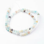 85Pcs Natural Flower Amazonite Beads 4mm Round Gemstone Beads Smooth Stone Loose Bead for DIY Bracelets Necklace Earrings Jewelry Making - color: Natural Flower Amazonite, size: 4mm