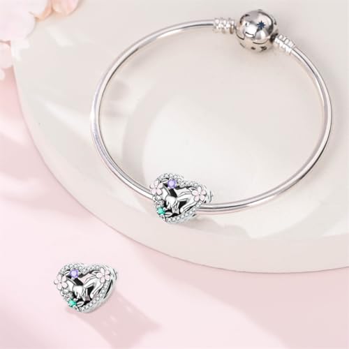 Mother Heart Charms for Bracelets Love Mom Flowers Charm Jewellery for Women - style: Hand held Mom