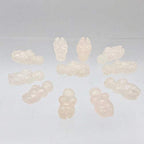 2 Carved Rose Quartz Goddess of Willendorf Beads for Jewelry Making