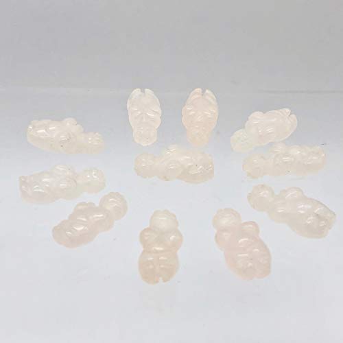 2 Carved Rose Quartz Goddess of Willendorf Beads for Jewelry Making