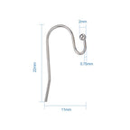 KISSITTY 100-Piece Platinum French Hook Ball Dot Earwires 22x11mm Dangle Earring Wires Findings