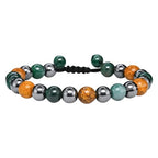 Amazing Gemstone Friendship Bracelets - Moss Agate Mariyam Jasper Hematite Bracelet Set for Men Women Healing Calming Anxiety Stress Relief Gifts Pulseras Para Hombres Mujer Stocking Stuffers - color: Friendship