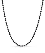 Titanium Stainless Steel Small Beads Ball Chain Necklace for Men Women 24-38 Inches Silver Black Gold - color: Black, 2.4mm wide