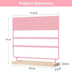 Earring Holder Organizer Stand - Earrings Display Rack 144 Holes Jewelry Holder Tower with Wooden Tray for Earrings Rings Pink - color: Pink