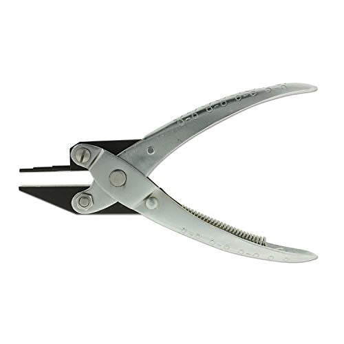 The Beadsmith 3-Step Round and Flat Nose Parallel Plier, Loops 1, 1.5, 2mm, 5.5 inches (140mm) Steel tool for jewelry making, with spring - style: 3-Step Round/Flastnose - 140mm