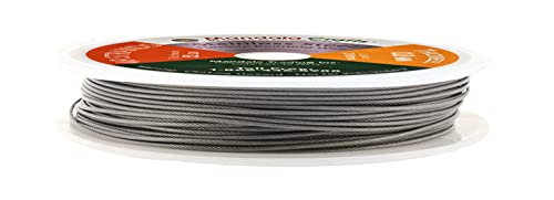 Mandala Crafts 49 Strand Beading Wire for Jewelry Making - 65 FT 20 Gauge Stainless Steel Braided Tiger Tail Wire for Bead Stringing - size: 49 Strands 20 Gauge 0.8MM 65FT