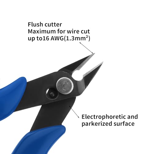 5-Inch Micro Wire Cutters Pliers,Small Zip Tie Cutter Nippers,Precision Flush Cutter Tools for Jewelry Making Craft,Mini Wire Side Cutting Snips for Electronics