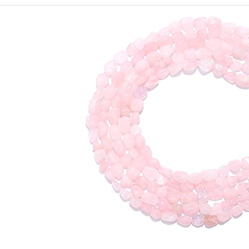 BEADIA Irregular Natural Rose Quartz Crystal Stone Loose Semi Gemstone Beads for Jewelry Making 7-10mm 38cm - color: Rose Quartz Crystal, size: 7-10mm 38cm