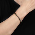 QOGIR 14k gold Handmade Healing Bracelet, Natural Gem Stone Crystal Elastic Gold Bracelet - color: Dragon Bloodstone - Strength and Courage, size: 6m