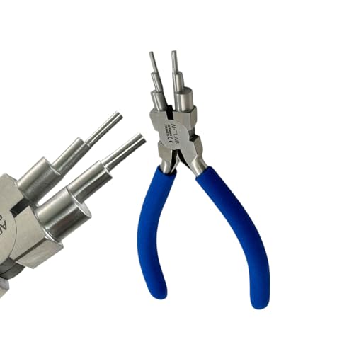 Bail Making Pliers 6 in 1 For Making Loop Rings and Jump Rings, Sizes 2mm to 9mm | Wire Looping and Forming Pliers with PVC Grip Handle - German Steel