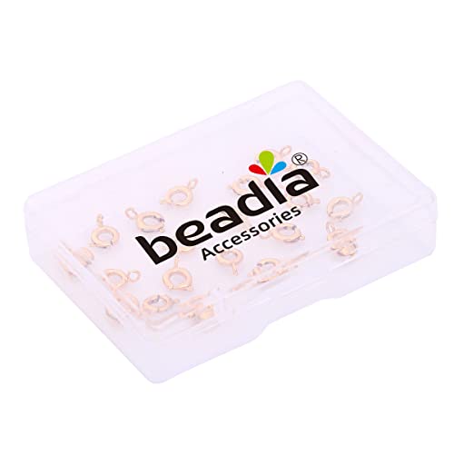 BEADIA 18K Gold Plated Spring Clasps Non Tarnish 6mm 20pcs for Jewelry Making Findings - color: Spring Clasps Gold, size: 6mm