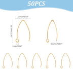 UNICRAFTALE About 50pcs Golden V-Shape Stainless Steel Earring Hooks Metal Ear Wires Drop Earring Hook with Horizontal Loop for Jewelry Making DIY Earrings Findings 25.5x15x0.8mm - size: 26mm Long