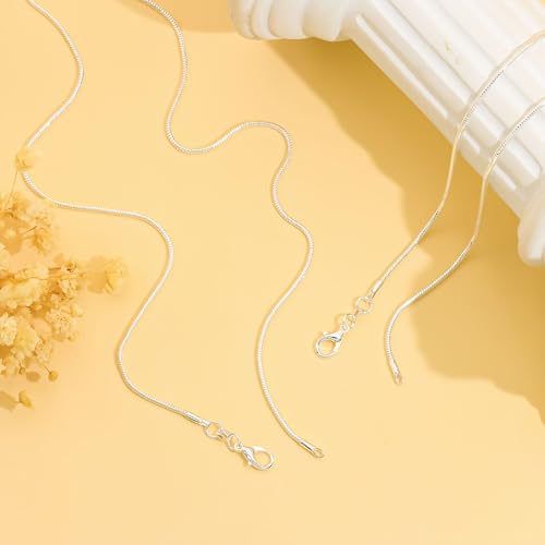 925 Silver Chain Necklace for Women 2mm Box and Snake Italian Choker Chain Thin & Strong Necklace 16/18/20 Inch - size: 16 inch, style: Snake Chain