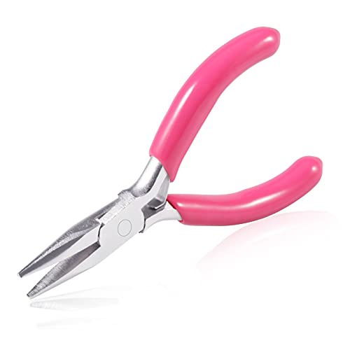 SPEEDWOX Mini Long Nose Pliers 3" Chain Nose With Pink PVC Handle for Jewelry Making, Wire Wrapping, Beading, DIY Craft and Hobby Supplies - style: 3" Long Nose Pliers
