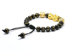 Amazing Gemstone Black Obsidian Pixiu Bracelet for Women Men's Gifts - Protection Healing Crystal Bracelet - 8mm Gemstone Beaded Adjustable Bracelet Pulseras Para Hombres Mujer Stocking Stuffers - color: Black Obsidian (Pixiu)