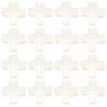 SUNNYCLUE 1 Box 36pcs Stone Cross Beads Small Cross Beads Quartz Crystal Easter Rosary Natural Gemstone Mini Clear Crucifix Crosses Spacer Bead Bulk for Jewelry Making Women DIY Craft Accessories - color: Clear