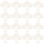 SUNNYCLUE 1 Box 36pcs Stone Cross Beads Small Cross Beads Quartz Crystal Easter Rosary Natural Gemstone Mini Clear Crucifix Crosses Spacer Bead Bulk for Jewelry Making Women DIY Craft Accessories - color: Clear