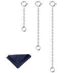 Neckalce Extenders White Gold Plated 925 Sterling Silver Chian Extension Necklace Bracelet Anklet Extenders Jewelry for Crfat（1 2 3 inch） - color: A-White Gold（1 2 3 inch）